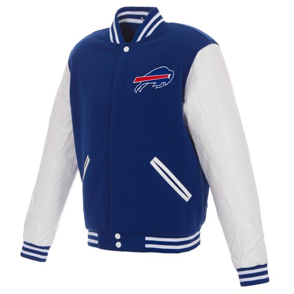 Buffalo Bills Reversible Varsity Jacket with Faux Leather - Picture 3 of 5